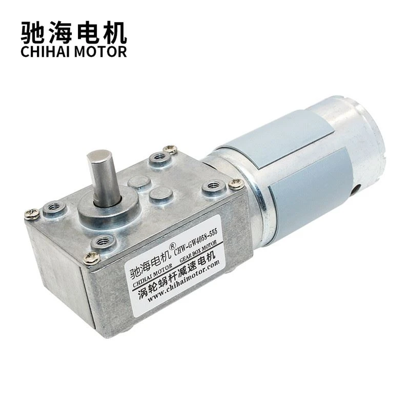 Reversible High Torque Worm Gear 555 Motor Self-locking